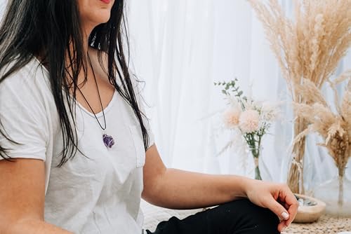 Lebensquelle Plus Gefasster Rohstein Anhänger | Natürlich gewachsener Kristall (Amethyst)