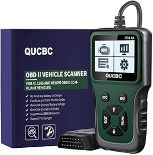 OBD2 Scanner Diagnostic Code Reader, QUCBC Check Engine Fault Code Diagnostic Tool for OBDII Cars, Show Vehicle's Live Data for OBDII Scanner Tool, Car Code Reader for One-click DTC&Car Battery Lookup