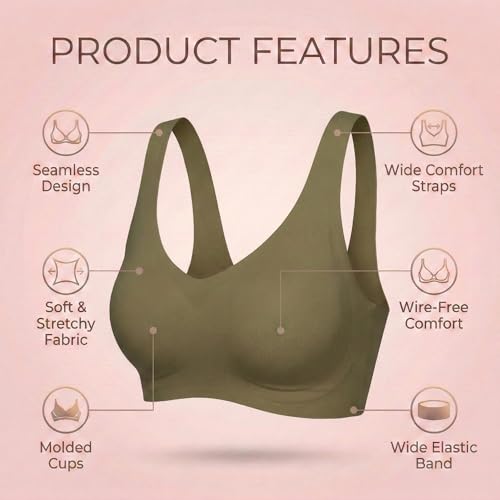 Image of UnderFlex Seamless Sports Ice Silk Bra for Women Wireless Breathable Summer Invisible No-Line T-Shirt Bra Soft Padded Everyday Comfort Bra Lightweight Stretch Gather Support Lingerie