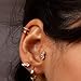 ONE PIECE 16 Gauge Surgical Steel hypoallergenic Lead and Nickel FREE CZ Fan Crown cartilage earring tragus helix conch piercing