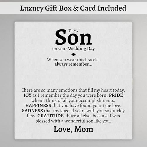 Love You This Much Meaningful Son Wedding Nautical Rope Cuff Bracelet | Gift for Groom from Mom | Mother to Son Wedding Gift | Groom Gift from Mother | Son Getting Married3