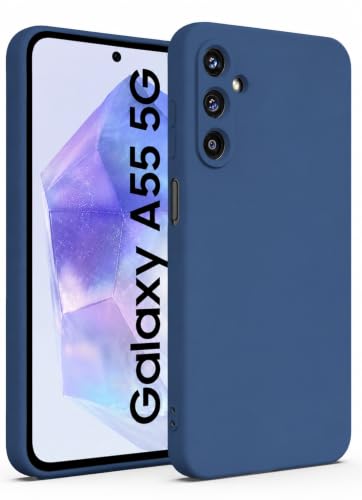Image of DIZORO Microfiber Candy Case Compatible for Samsung A55 Smooth Touch Cushion Liquid Soft Silicone Gel Rubber Phone Cases Non-Slip Full Body Protective Shockproof A55 Back Cover (Cosmos.)