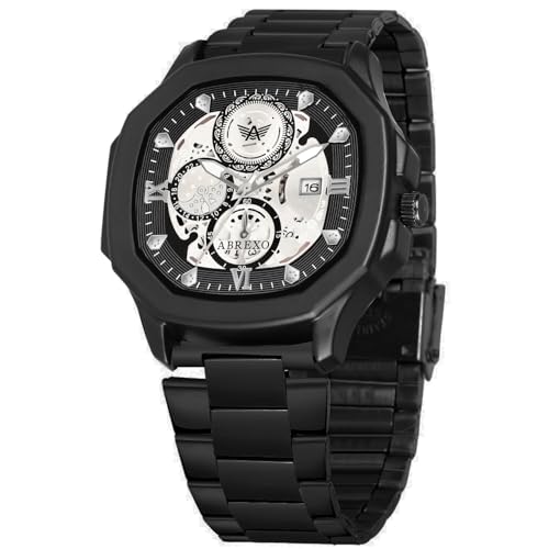 Image of Godfather Square Chrono Look New Golden Date Working Stainless Steel Strap Boys Analog Watches