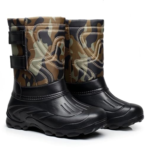 Harssidanzar Men's Winter Long Warm Backcountry Duck Hunting Boots EVA Toe Waterproof RM028US