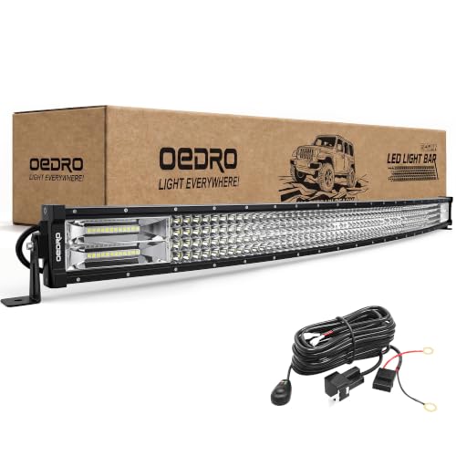 Image of OEDRO 52Inch Curved LED Light Bar 1525W Quad-Row with Wiring Harness