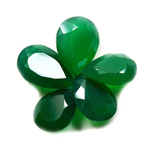 Onyx vert naturel en forme de poire, gemmes sélectionnées de 11 x 7 mm