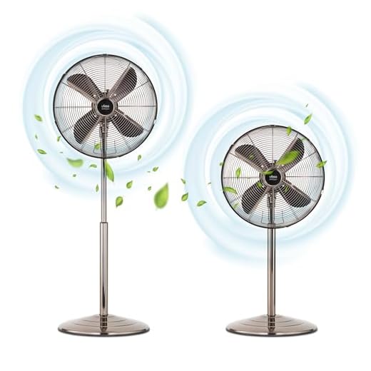 Ufesa Michigan Ventilador de Pie Oscilante, 50W, 3 Velocidades, Altura Regulable, 4 Aspas 40cm, Diseño Metalizado