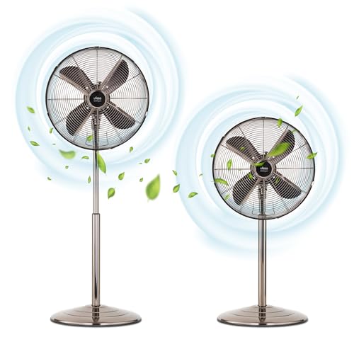 Ufesa Michigan Ventilador de Pie Oscilante, 50W, 3 Velocidades, Altura Regulable, 4 Aspas 40cm, Diseño Metalizado