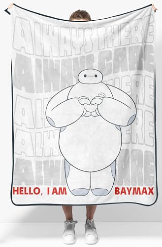 Jay Franco Kids Plush Throw Blanket Soft & Cozy Fleece Throw for Bedroom & Couch Dcor Official Licensed Product White - Big Hero 6 46x60 - Throw Blanket