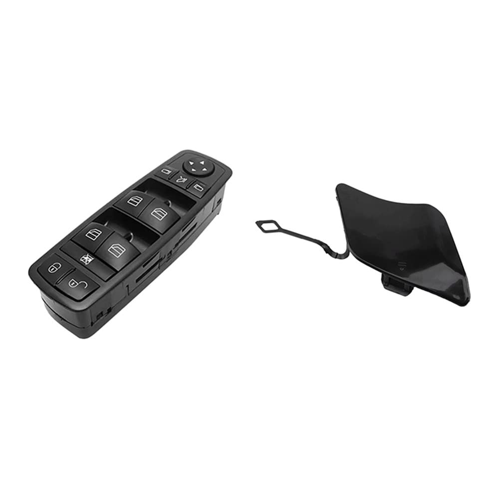 DAVBIR Interruttore Finestra Pulsantiera 2 Accessori per Auto: 1 Interruttore per Finestrino Principale Elettrico E 1 Tappo per Copertura Occhiello per Gancio Traino per Paraurti Anteriore