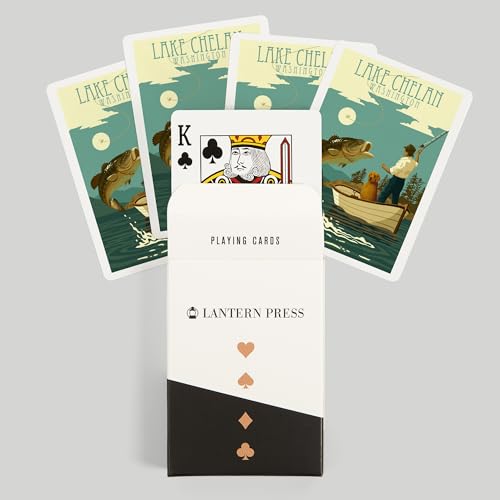 Lantern Press Lake Chelan, Washington, Baraja de Poker 52 Cartas miniatura 6