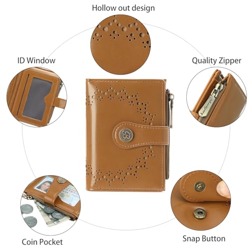 Image of Small Wallet for Women Bifold Credit Card Holder Compact Women Wallet with Zipper Coin Pocket