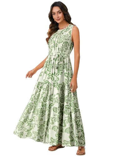 Image of Rooscier Women's Sleeveless Boho Maxi Dress
