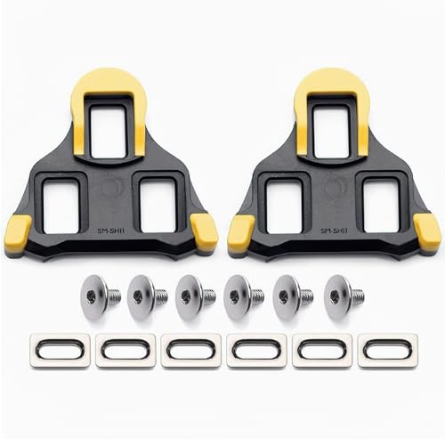 Amazon Cncedi SPD Cleats for Shimano SPD SL (SH11 SH12 SH10), Pedals Yellow 6° Float Bike Bicycle Cleat Set for Cycling Shoes #ad