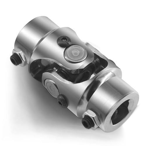 RABROPAR 3/4 DD X 3/4 DD Steering Shaft Universal U Joint Coupling, Powder Coated Universal Steering Shaft Coupler Chrome Steel, 3/4