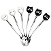 Asmwo Cute Funny Cat Spoon Set for Cat Lover Spoons for Stirring Tea Coffee Espresso Sugar Dessert,Black and White,5.7-Inch,Pack of 6