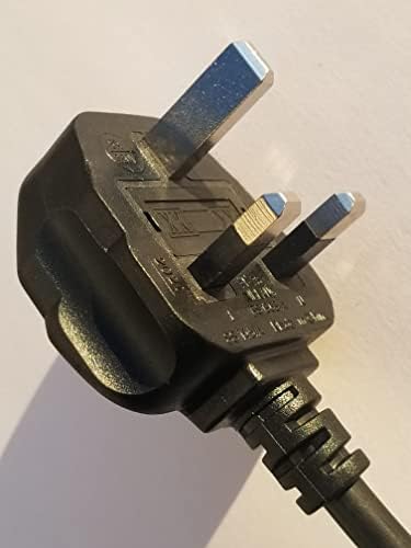 Power Cable, UK Plug BS 1363 to IEC C13, Kettle Lead, Power Cord, Lite-an IEC Lead available in a variation of sizes and colours (0.5 Meter Black)