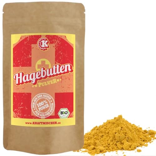 Hagebuttenpulver Bio 1 kg - fein gemahlen - ganze Frucht Schale und Kerne - Rohkostqualität - natürliche Vitamin C Quelle - naturbelassen - ohne Zusätze - Bio Hagebutte Pulver