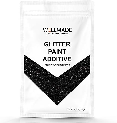 Glitter Paint Additive for Paint-150g/5.3oz + 1PC Free Buffing PAD Wall Interior/Exterior, Ceiling, Wood, Metal, Varnish, Dead Flat, DIY Art and Craft (Black)