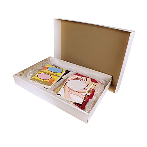 Pack 250 Cajas para envíos 568x367x070mm. Caja de cartón Kraft Color Blanco. Caja telescópica en dos partes Fondo + Tapa.