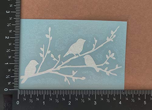 Autocollants oiseaux silhouette blanche petit format 10cm fil - 5