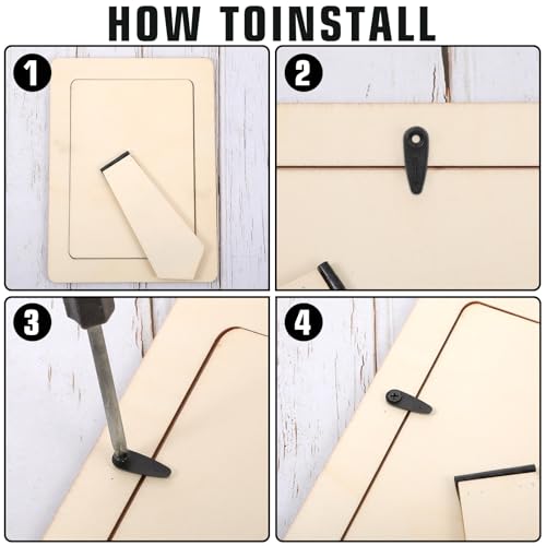 Image of TIESOME 200 Pcs Picture Frame Backing Clips, Buckle Black Back Pictures Frame Hardware Backing Clips Flat Metal Turn Button with Screws for Photos Artwork Gift Boxes
