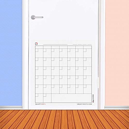 Smarty Dots | Calendar Dry Erase Without A Trace FlexiBoard Glueless Optically Transparent Truly Repositionable Flexible Thick Premium Quality Any Surface Made in The USA (28x29)