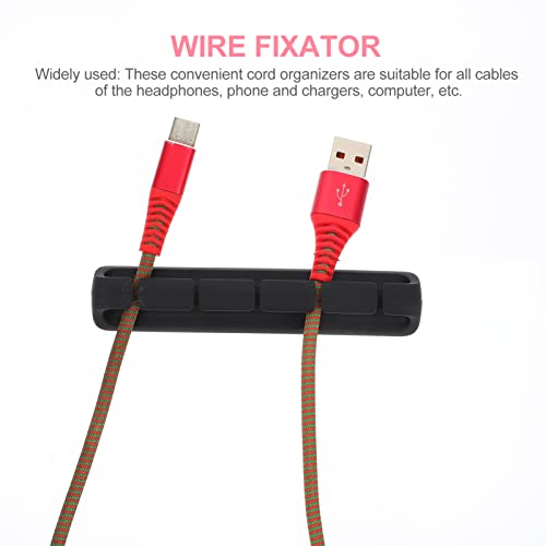 Holibanna 3 piezas Clips de Cables Autoadhesivos de Silicona para Escritorio Organizador de Cables para Gestión Eficiente en Oficina en Casa Negro miniatura 6