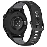 MOTONG Cinturino di ricambio compatibile con Xiaomi Watch 5, 22 mm, in silicone, compatibile con accessori Xiaomi Watch 5/S4, morbido e confortevole (nero + grigio)