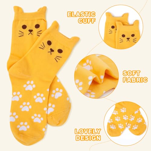 Image of Chalier 5 Pairs Socks for Women, Fun Cat Dog Animal Funny Socks Gifts