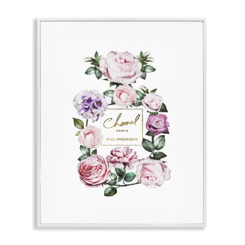 Spring Garden Rose Perfume Bottle Glam, 11 x 14 Inch Framed Giclée Print