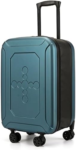 24 Inch Foldable Portable Universal Wheel Trolley Luggage Suitcase - with Combination Lock - Blue