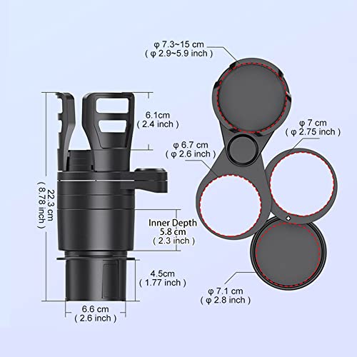 Image of 4 in 1 Car Cup Holder Extender Multifunctional Car Cup Holder Organizer Car Interior Accessories for Drinks Bottles Cups Holder