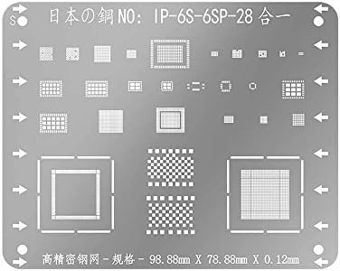 DIYPHONE 0.12MM 28-IN-1 Multi-Purpose BGA Reballing Stencil Template for iPhone 6S/6SP BGA IC Soldering
