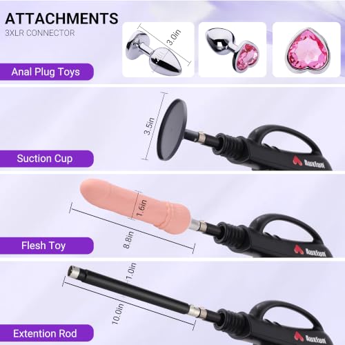 Auxfun Sex Machine Dildo with Suction Cup and Anal Butt Plug - Image 2