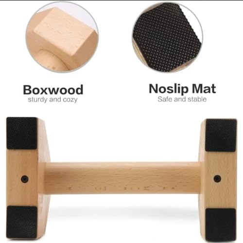 Image of Wooden Push-Up Bars for Strength Training & Calisthenics, 1 Pair Non-Slip Parallettes with Ergonomic Grip Handles for Home Gym, Push-Up Workout, Core Training & Upper Body Fitness Equipment | Zebra Design for men, women, kids, adults & Everybody