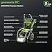 Greenworks Pro Brushless 3000 PSI (CSA Certified) 2.0 GPM Max / 1.1 GPM Electric Pressure Washer (Foldable Handles, Rugged Steel Frame, 25 FT Hose, 35 FT GFCI Power Cord)