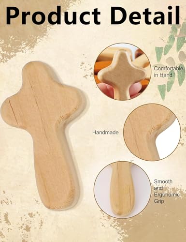 Cruces de madera Gxdamx de oración como obsequio religioso con bolsa 3