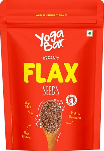 Image of Yoga Bar Organic Flax Seeds | High Fibre & Protein | Rich in Omega-3 & Antioxidants | No Additives, Zero Cholesterol | Healthy Superfood for Daily Nutrition (250g)