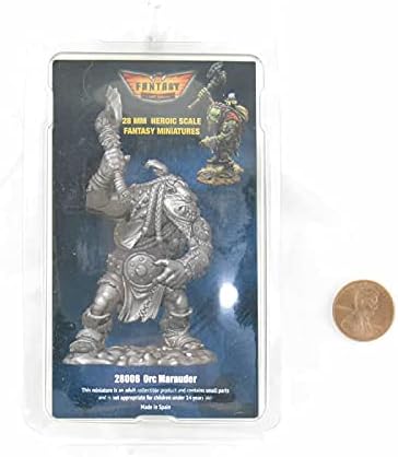 Miniatura 3 de Orc Marauder - Kit de figura de 1.102 in, escala heroica en miniatura, sin pintar, primera legión
