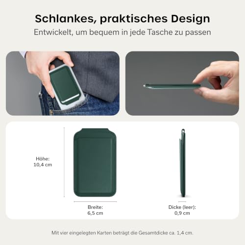 SATECHI MagSafe Kartenetui & Ständer, NFC, Bis zu 4 Karten, Waldgrün – Ansicht 4