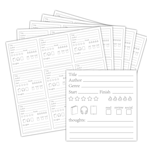 Autocollants pour critiques de livres JarThenaAMCS, lot de 225 étiquettes pour journal de lecture