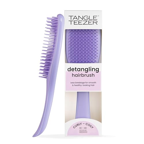 Tangle Teezer Ultimate Detangler Haarbürste für Lockiges Haar – Für 3C-4C Lockiges & Krauses Haar – Zweistufige Borsten Definieren Locken & Reduzieren Frizz – Lila