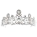 Produktbild JUZEN Brautkrone Hochzeit Ball Kopfschmuck Strass Kristall Dekoration wunderschöne Elegante Beauty Crest schöne Elegante Königin Kopfschmuck,Silver