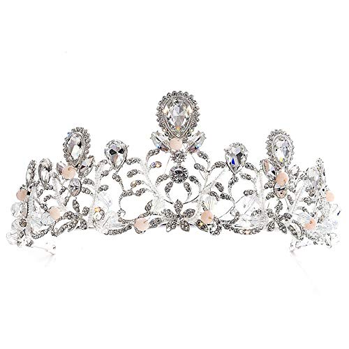 Preisvergleich Produktbild JUZEN Brautkrone Hochzeit Ball Kopfschmuck Strass Kristall Dekoration wunderschöne Elegante Beauty Crest schöne Elegante Königin Kopfschmuck,Silver