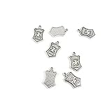 20 Pieces Antique Silver Tone Jewelry Making Charms D2BH5 Police Badge Pendant Ancient Findings...