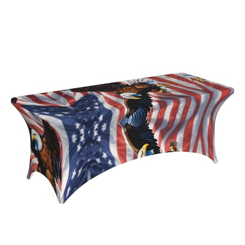 Nappe élasthanne table 1,8m thème USA pour habiller buffet anniversaire - 4