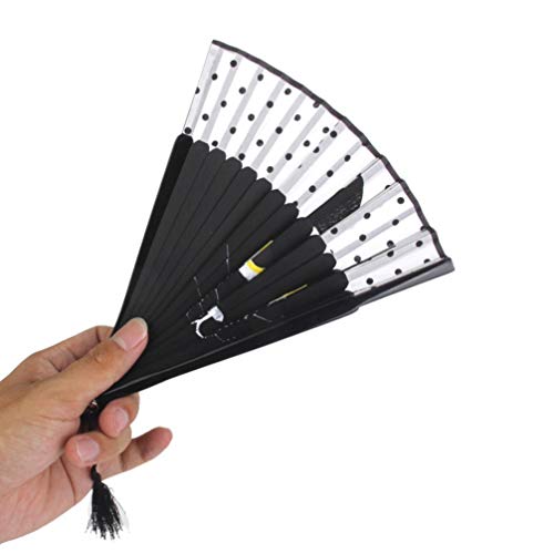 Sewacc Folding Fan Hand Fan Chinese Style Fan Cartoon Cat Lace Fan Decorative Folding Fans Vintage Handheld Fan For Party Wedding Dancing Decoration #TOP2