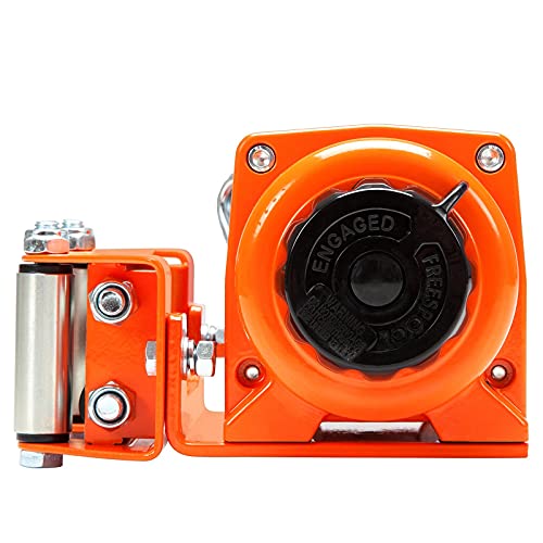 Foto von WINCHMAX 3000lb / 1361kg Original orange 12v elektrische Winde. 15,5 m 5 mm verzinktes Stahldrahtseil. 1/4 Zoll Gabelkopfhaken. Funkfernbedienungen mit Zwei Handsets