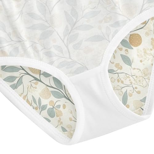 ZZKKO Farmhouse Fruit Floral Leaves Girls Underwear Toddler Panties for Girls Comfort Brief Size 2-8T4